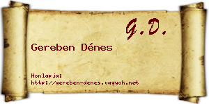 Gereben Dénes névjegykártya